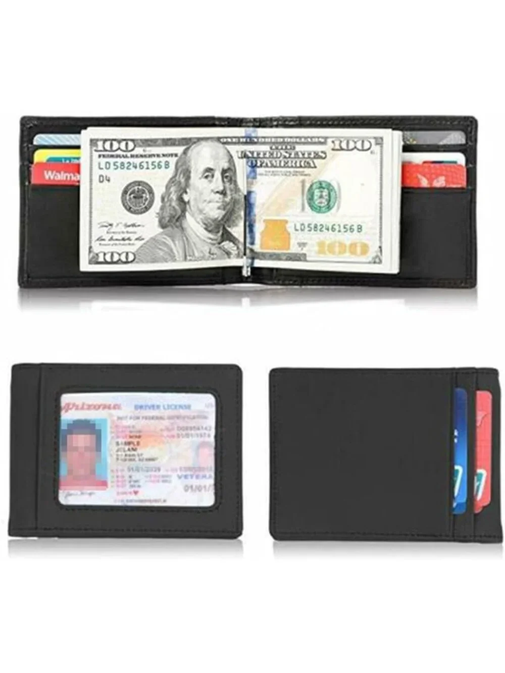 Slim Bifold Money Clip Wallet for Men | RFID Leather Front Pocket Card Holder